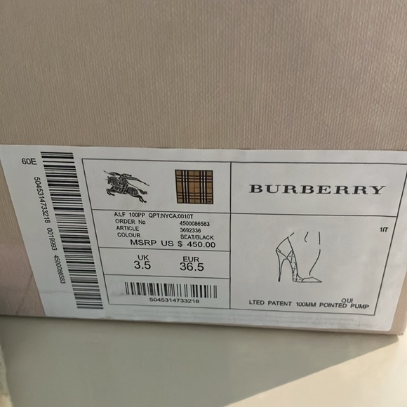 Burberry black patent and signature check pump - Picture 6 of 7